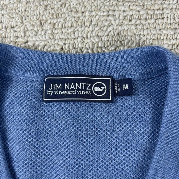 Jim Nantz Vineyard Vines Merino Wool V-Neck Sweater Blue Men’s Size Medium - Picture 3 of 8